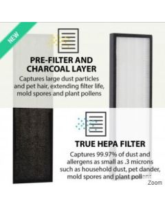PM 510 Air Purifier Replacement True HEPA & Active Carbon Filter Set (2in1)
