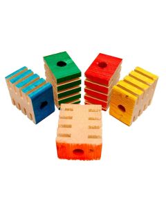 Coloured Chunky Groovy Blocks - Parrot Toy Parts - Pack 12