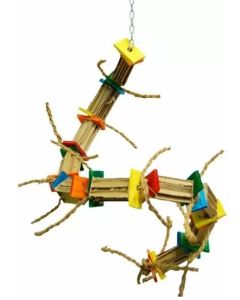 Zoo Max Bongo Twist Medium Shredding Bird Toy With Wood