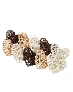 Natural Wicker Hearts Pack 10