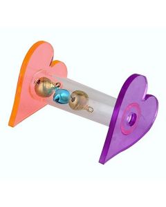 Two Hearts Acrylic Bird Foot Toy