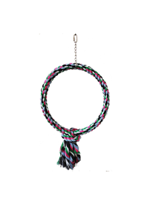 Large Parrot Single Coloured Rope Hoop Toy