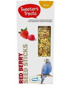 Tweeter's Treats Seed Sticks for Budgies - Red Berry - Pack of 2