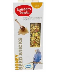 Tweeter's Treats Seed Sticks for Budgies - Honey - Pack of 2